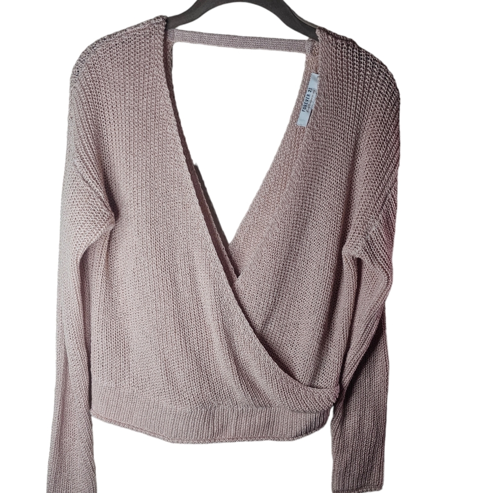Forever 21 women's wrap long-sleeved knitted sweater size S